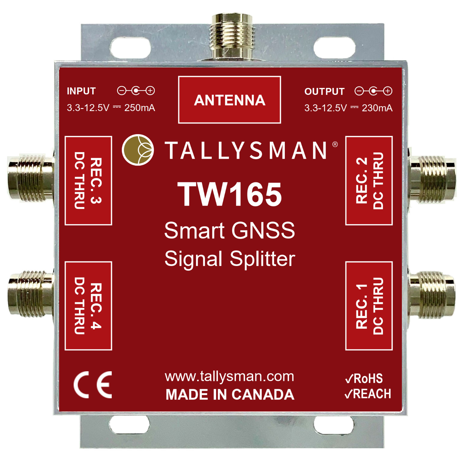 TW164 1to4 Port Smart Power GNSS Signal Splitter Calian GNSS Ltd.