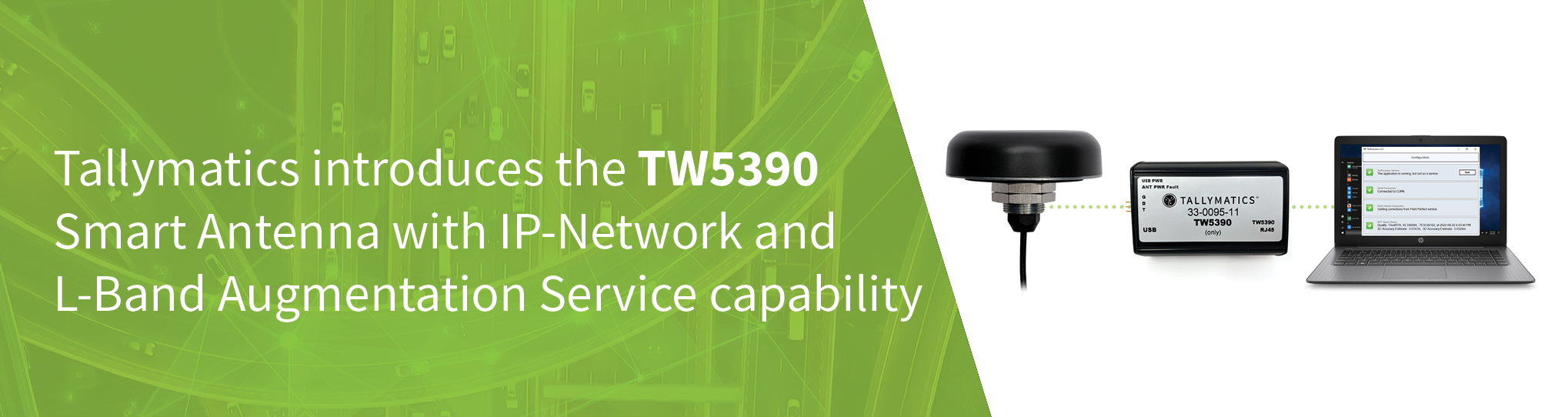 TALLYMATICS introduces the TW5390 Smart Antenna with IP-Network and L-Band Augmentation Service Capability